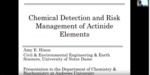 Chemical Detection and Risk Management of Actinide Elements