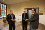 Mathematics professor Robert Moore (left) and Chemistry professors David Nowack (middle) and David Randall (right) in animated discussion