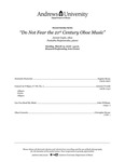 "Do not fear the 21st Century Oboe Music" by Department of Music