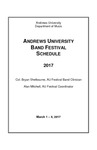 Band Festival Schedule by Department of Music