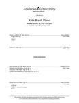 Sunday Music Series - Kate Boyd, Piano Recital