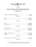 Piano Studio Recital of Olena Rybachok by Department of Music