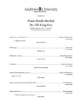 Piano Studio Recital of Dr. Chi Yong Yun by Department of Music