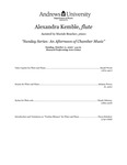Alexandra Kemble,Flute by Andrews University