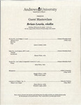 Violin Master Class - Brian Lewis