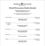 Wind/Percussion Studio Fall Recital