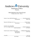 Piano Studio Recital, Spring by Andrews University