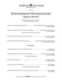 Stage & Screen: Wind Symphony Winter Concert