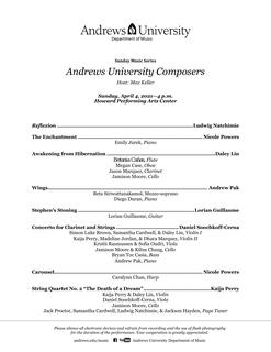 Sunday Music Series: Andrews University Composers