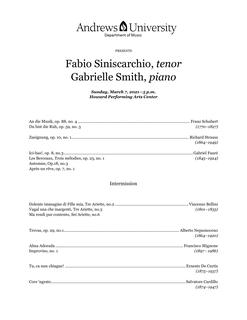 Graduate Recital: Fabio Siniscarchio