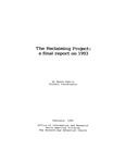 The Reclaiming Project: a final report on 1993 by Monte Sahlin