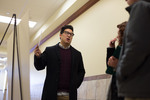 Undergraduate Research Scholar Isaac Suh explains his poster "Demographic, Psycho-Social, and Religious Predictors of Suicide Attempts Among Adolescents of a Conservative Religious Denomination" by Andrews University