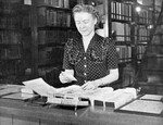 [Arlene N. Marks working at the James White Memorial Library] by James White Library