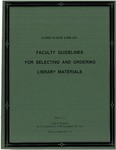 Faculty Guidelines For Selecting And Ordering Library Materials