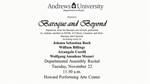 Departmental Assembly - Baroque and Beyond by Department of Music
