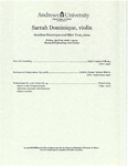 Senior Recital Sarrah Dominique 2016