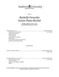 Junior Piano Recital - Rachelle Gensolin by Department of Music