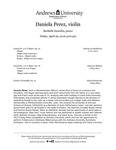 Senior Violin Recital Daniela Perez 2016 by Department of Music