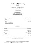 Senior Violin Recital Wan Hay Leung 2016