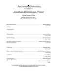 Senior Voice Recital Jonathan Dominique 2016 by Department of Music