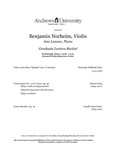 Benjamin Norheim - Violin Graduate Lecture Recital by Department of Music