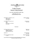Carlos Lozano - Violin Senior Recital by Department of Music