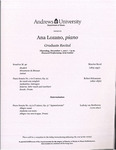 Ana Lozano Graduate Piano Recital by Andrews University