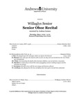Willaglys Senior - Senior Oboe Recital by Department of Music