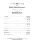 Letitia Bullard Senior Voice Recital by Department of Music
