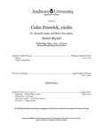 Colin Fenwick Violin Senior Recital by Department of Music