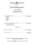 Tyler Ninalga Senior Piano Recital by Andrews University