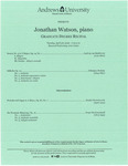 Jonathan Watson Graduate Piano Recital by Andrews University